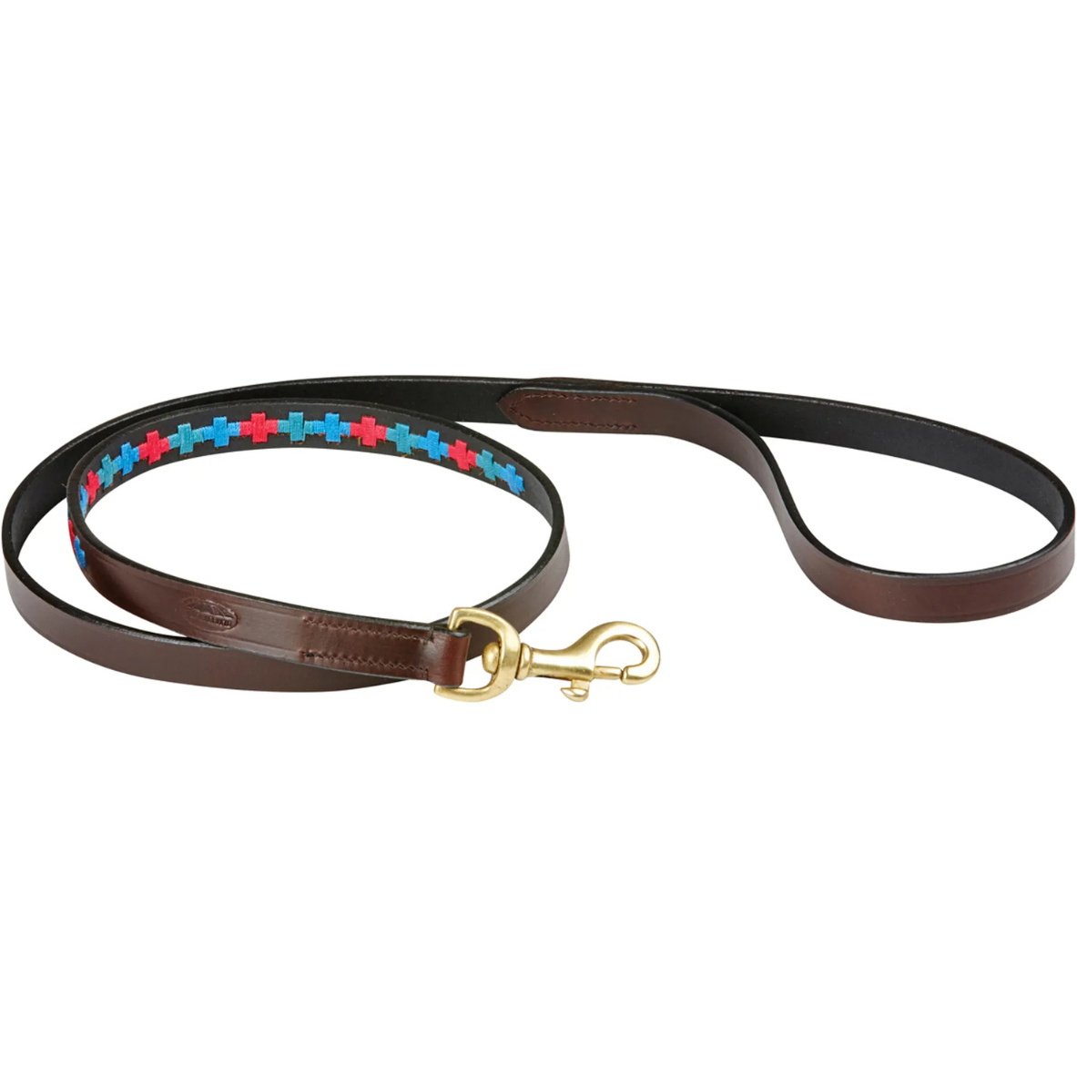 WeatherBeeta Polo Leather Dog Lead 10016980 - Beaufort Brown Emerald Pink Blue